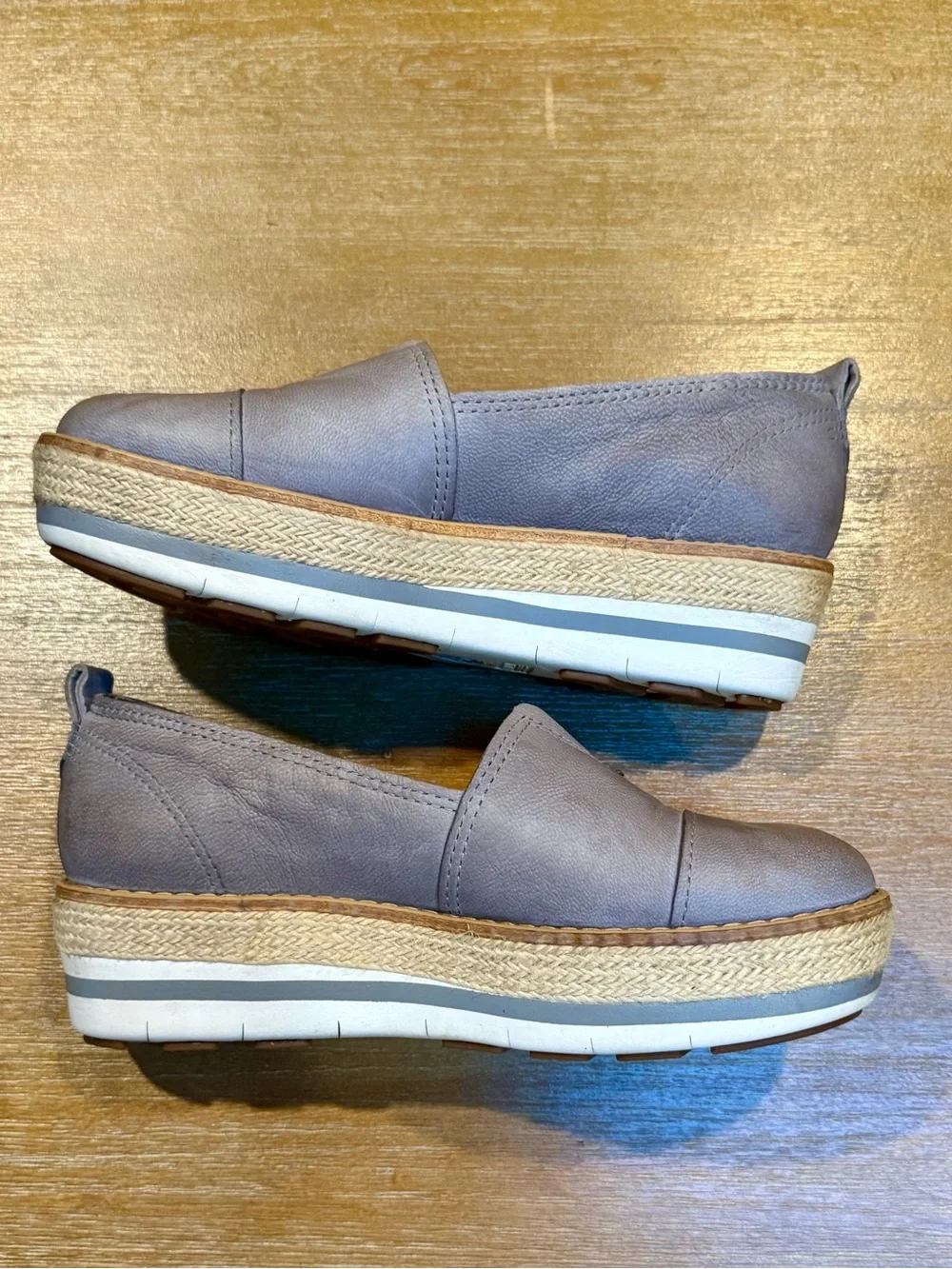 Timberland Women’s Emerson Point Slip On Espadrilles Medium Gray Leather Sz 6